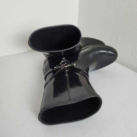 Michael Kors FULTON HARNESS Black Rain Bootie Ankle Boots Shoes US 9 - Picture 6 of 8